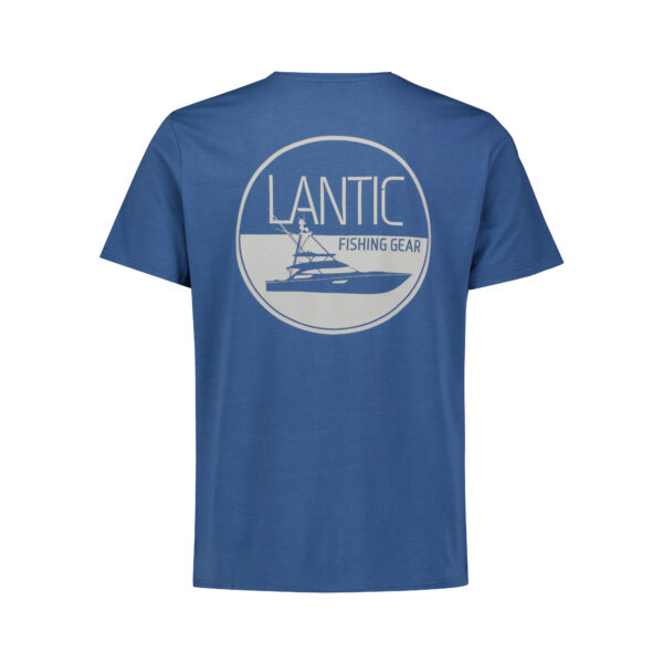men’s blue lantic performance fit tri blend t shirt - Back