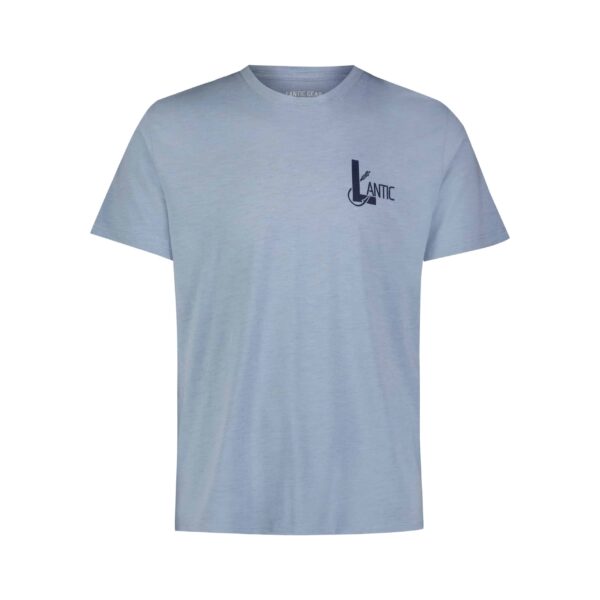 men's blue lantic relax fit tri blend t shirt Front